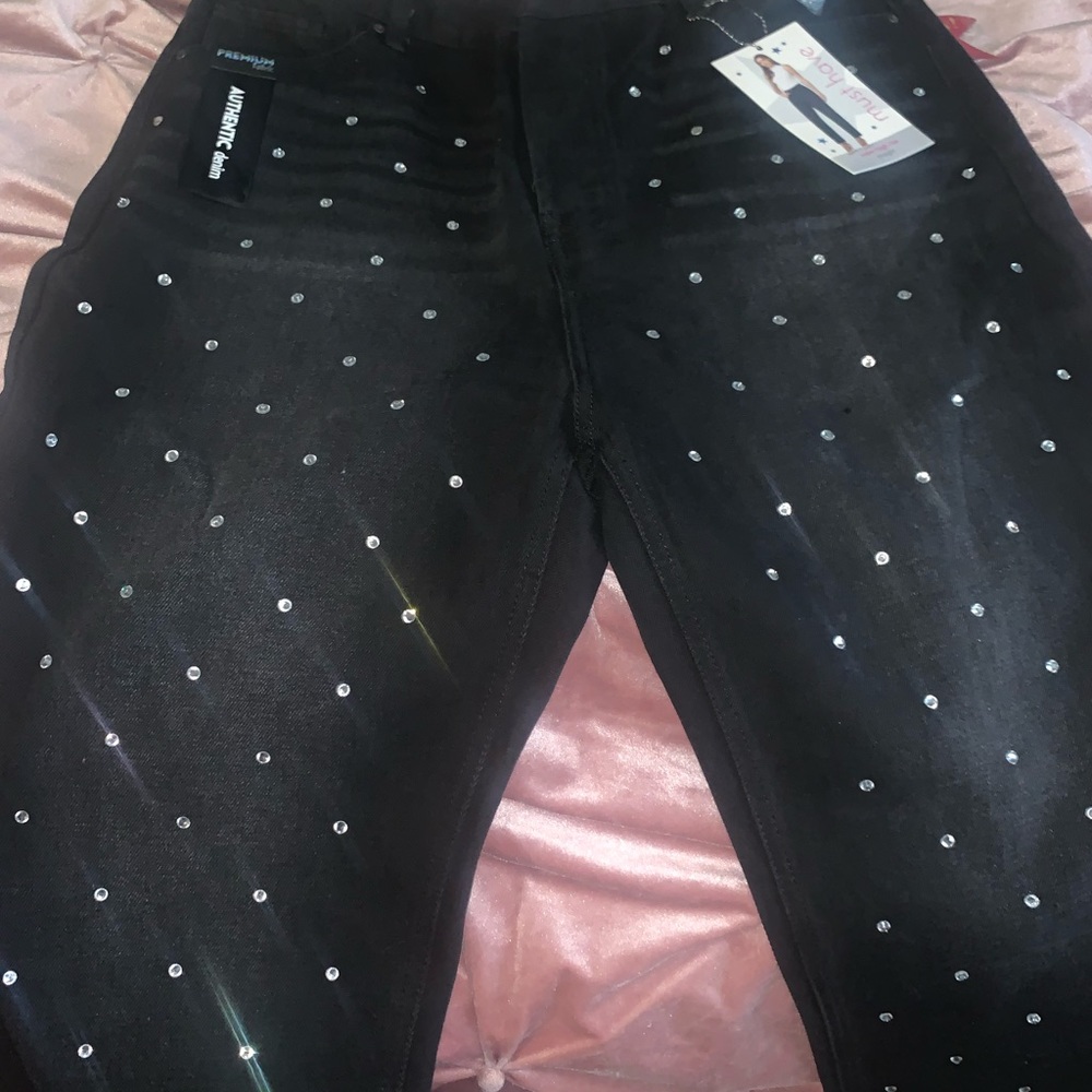 Denim Jeans with Bling Studs